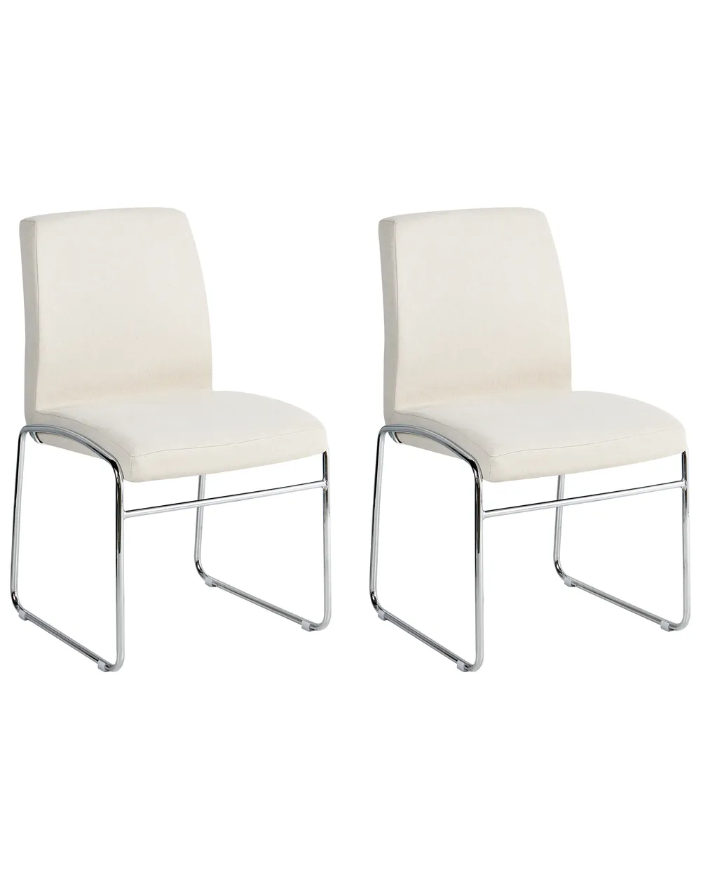Set of 2 Dining Chairs LECCO Fabric Light Beige