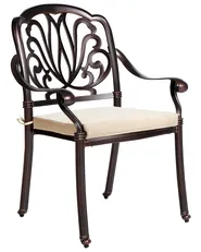 Set of 4 Garden Chairs with Cushions ANCONA Metal Dark Brown_765482