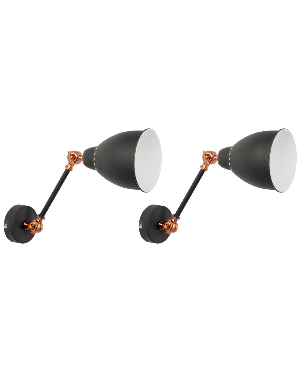 Set of 2 Wall Lamps MISSISSIPPI Adjustable Metal Graphite Grey