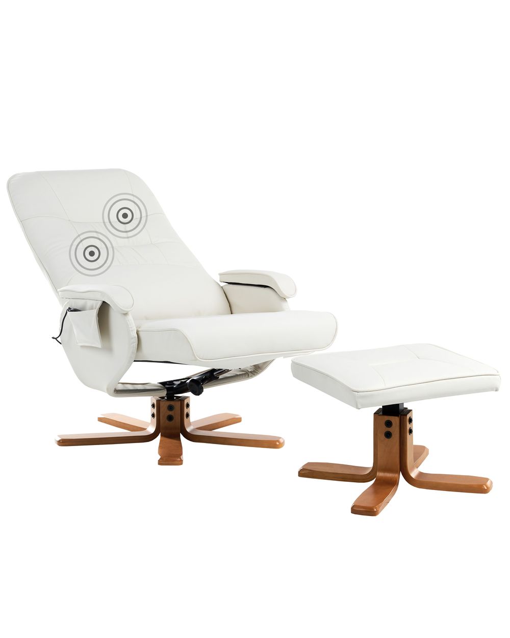 Massage Chair RELAXPRO with Footstool Faux Leather Off-White