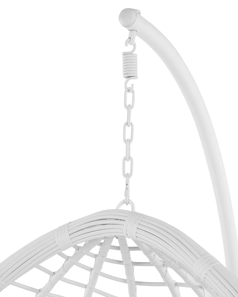 Hanging Chair with Stand FANO PE Rattan White_724375