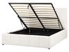 Ottoman Bed CASTELNAVET Fabric Off-White 160 x 200 cm (EU King Size)