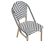 Garden Dining Set 4 Seater RIFREDDO PE Rattan Black/ White_990504