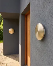 Set of 2 Outdoor LED Wall Lights BUCKIE Brass_1108015