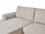 Hörnbäddsoffa 3-sits NUBORG Chenille Ljusbeige Vänstervänd_1017681