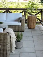 Garden Sofa Set 4 Seater ARDEA Rattan Light Brown_826368