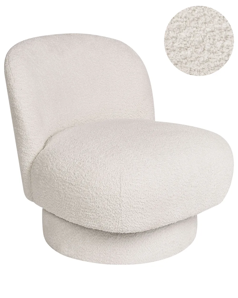 Swivel Armchair AYLO Boucle Off-White