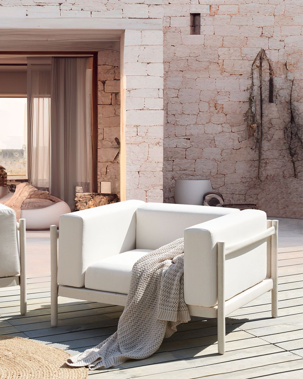 Ulkonojatuolisetti 2 kpl FERRETTI Vaaleanbeige