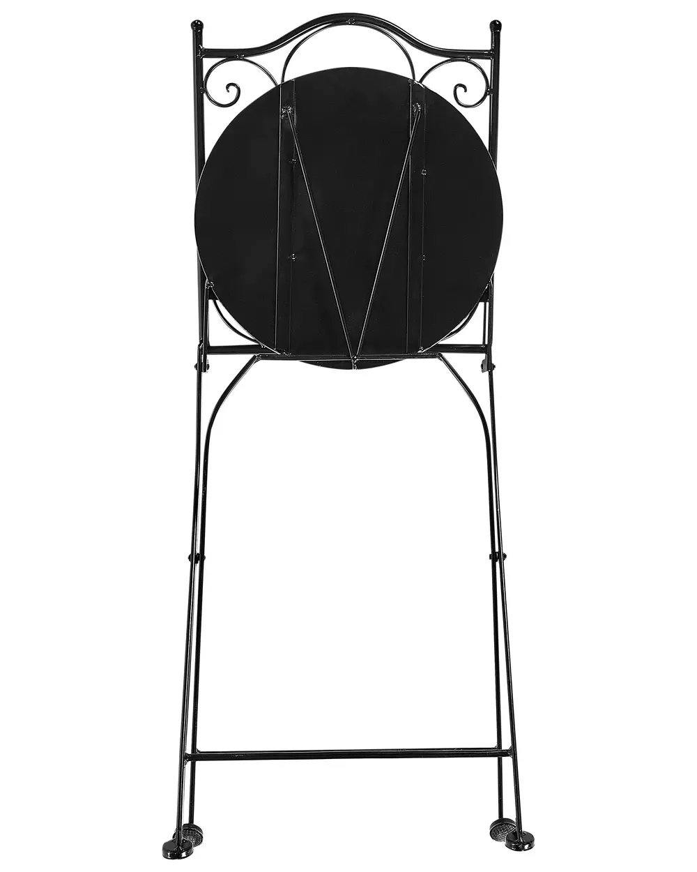 Set of 2 Garden Chairs COMISO Folding Metal Black/ White_982154
