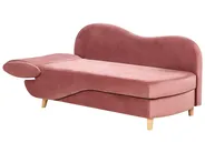 Left-Hand Chaise Longue MERI with Storage Velvet Pink_914290