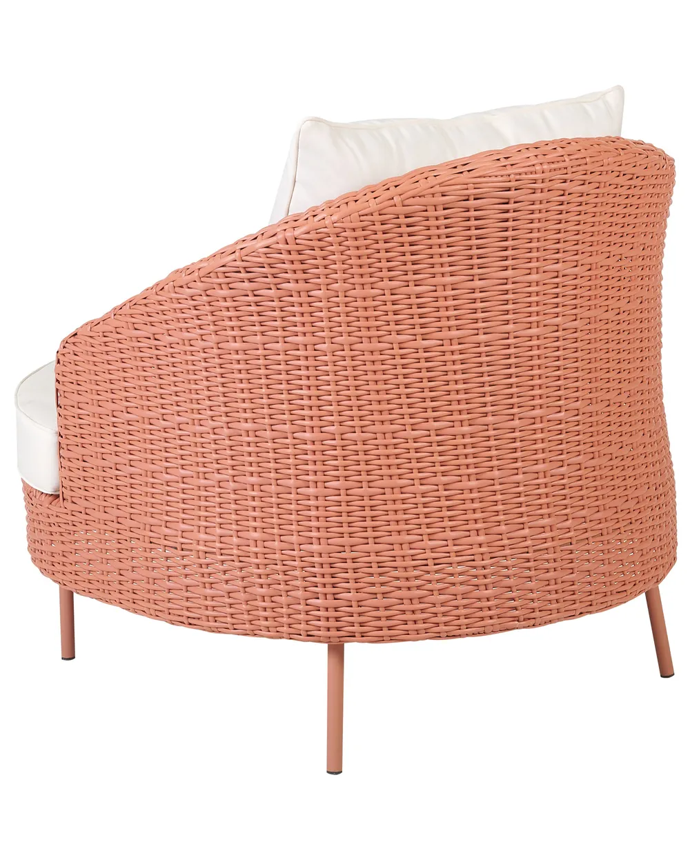Garden Armchair with Ottoman ARCILLE II PE Rattan Peach Pink_867990