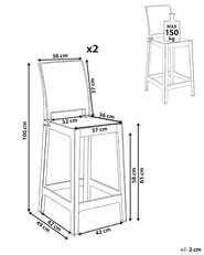 Set med 2 barstolar WELLINGTON Transparent_1093991