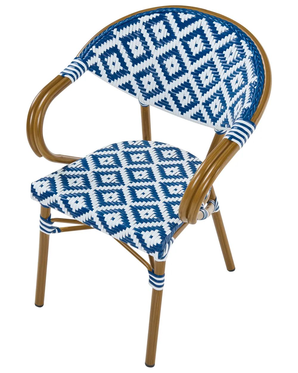 Set of 4 Garden Chairs CASPRI PE Rattan Blue/ White_1090662