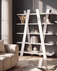 Öppen garderob med 5 hyllor ESCALANTE 116 cm Vit_732878