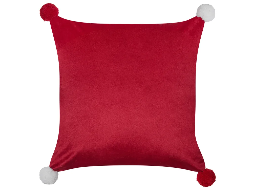 Set of 2 Decorative Cushions LONICERA 45 x 45 cm Red Christmas Motif_901978