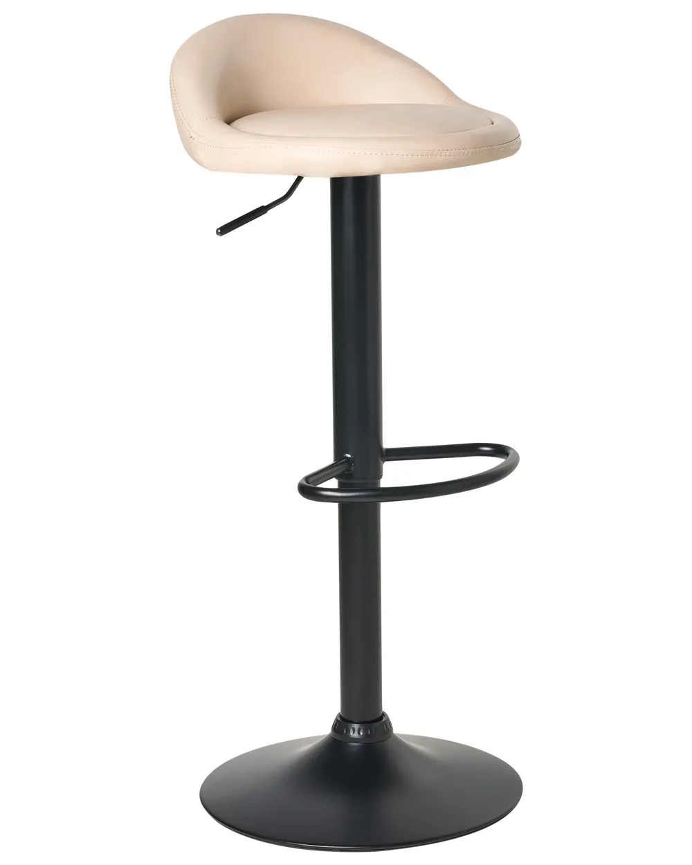 Set of 2 Bar Stools MEEDER Swivel Faux Leather Light Beige_1011287