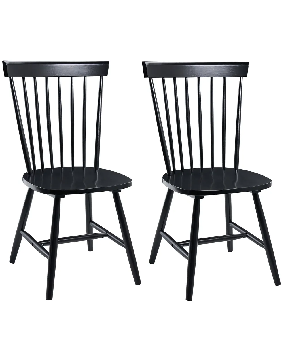 Set of 2 Dining Chairs BURGES Wood Black