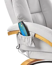 Massage Chair FORCE with Footstool Faux Leather Light Grey_965061