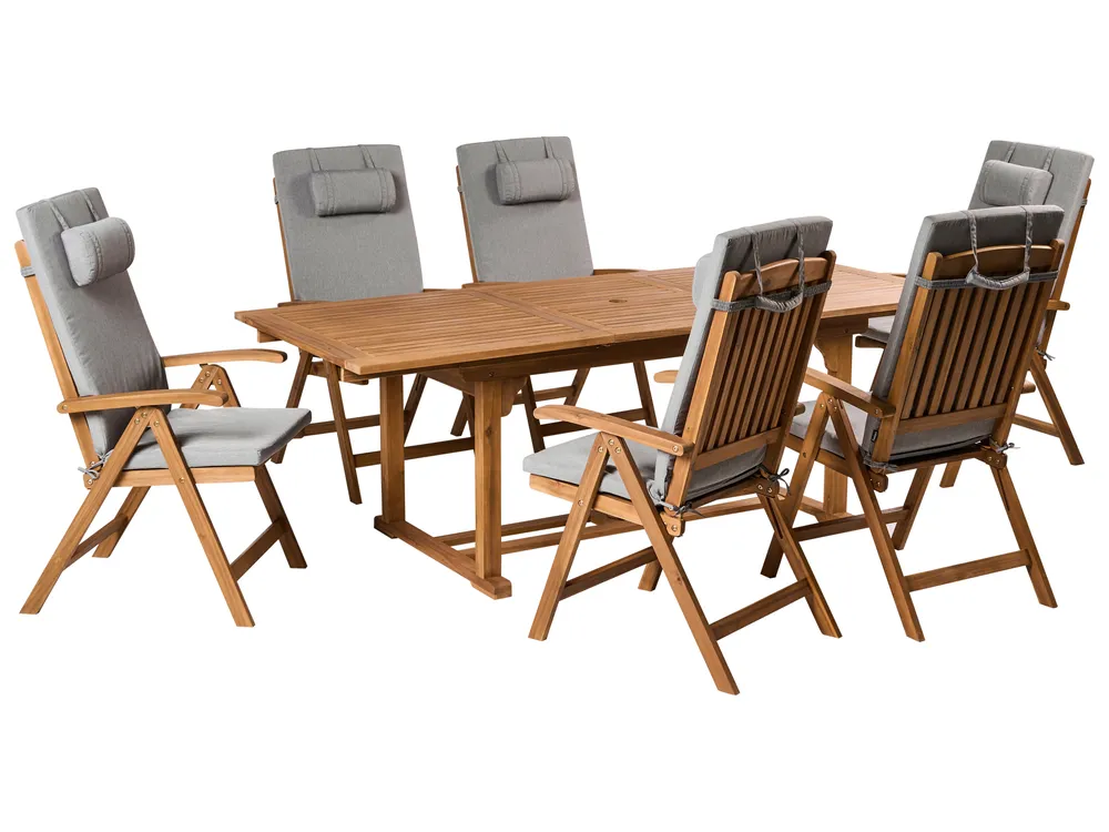 Selkä-/istuintyynysetti 6 kpl JAVA/AMANTEA PREMIUM 50 x 71 cm Meleerattu harmaa_994026
