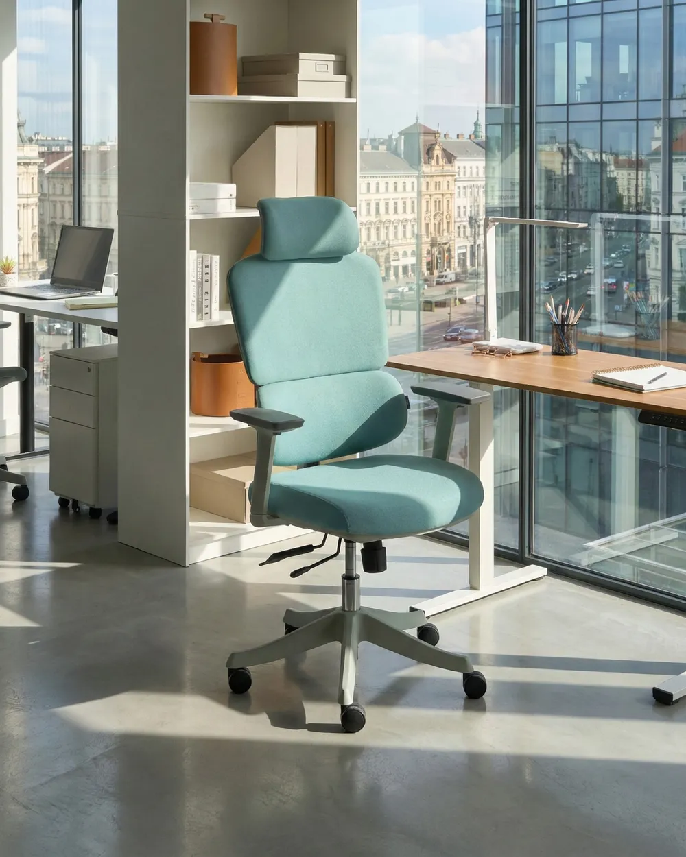 Office Chair VISCOUNT Fabric Teal
