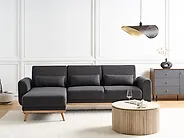 Corner Sofa Bed OLLSTA Fabric Black Right Hand_1183938