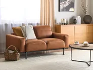 Sofa 2 Seater SOVIK Faux Leather Brown_906261