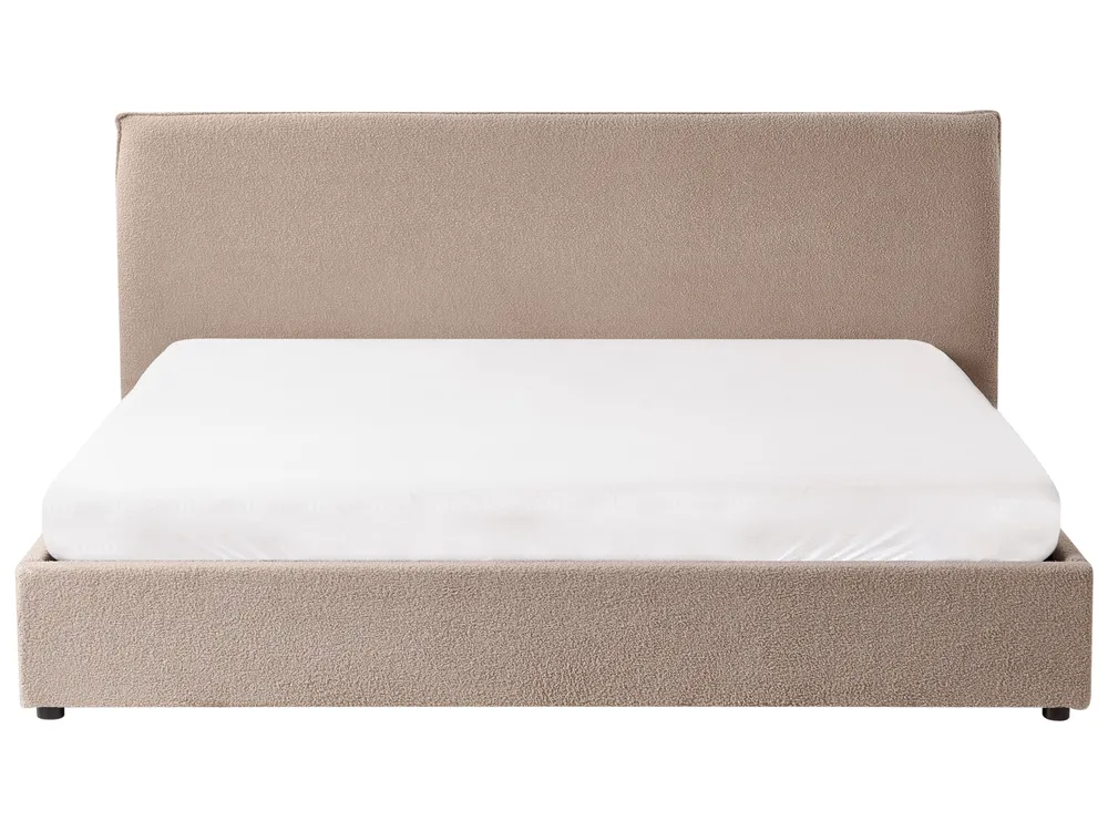Säng med förvaring LAVAUR Bouclé Taupe 180 x 200 cm_989444
