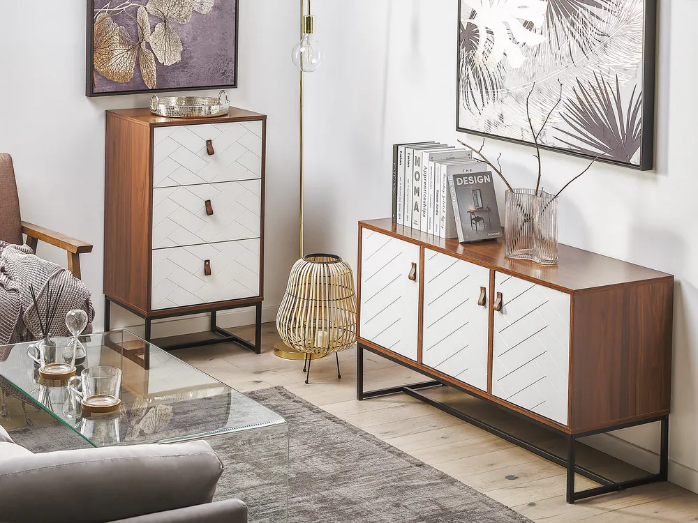 3 Drawer Chest NUEVA Dark Brown/ White_790182