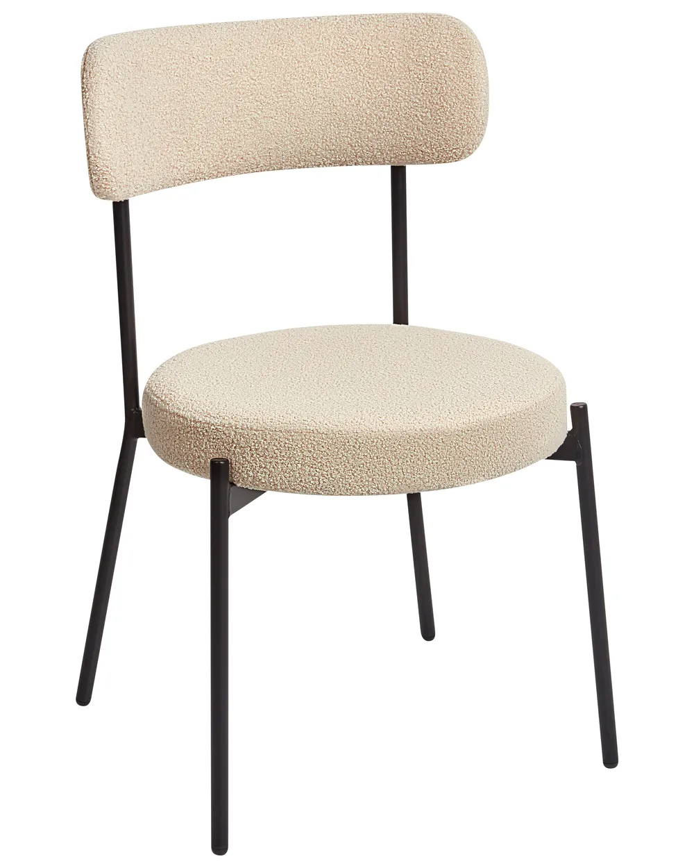 Set of 2 Dining Chairs ALLISON Boucle Light Beige_929046