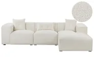 Corner Sofa 3 Seater DOLVA Boucle Off-White Left Hand_946413
