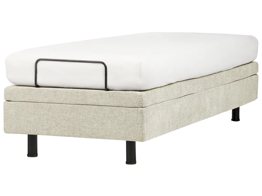 Adjustable Bed without Headboard Fabric DUKE II 80 x 200 cm (EU Small Single) Beige_988178