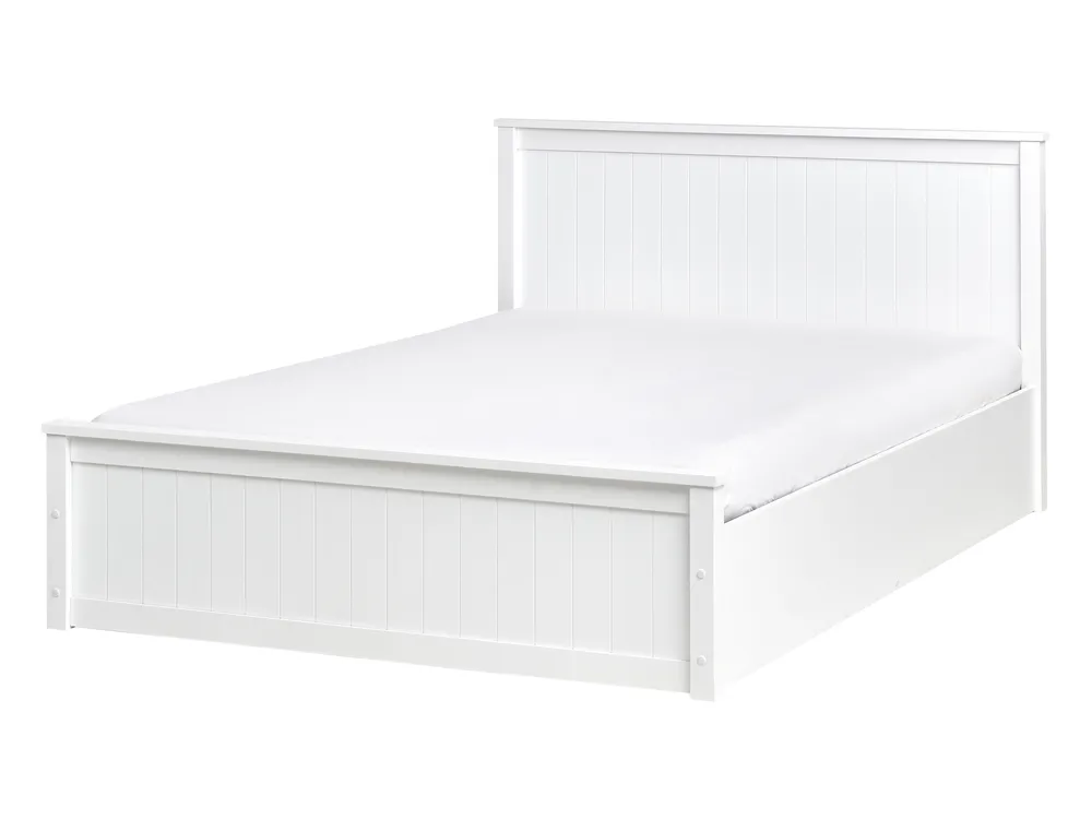 Ottoman Bed LAMBRES Pine Wood White 140 x 200 cm (EU Double)_985609