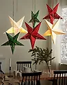 Set of 2 Hanging Decorations LED MOTTI 60 cm Star Emerald Green