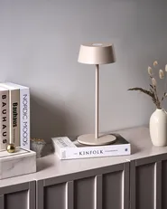 Trådlös LED-bordslampa GUDER med dimmer Metall Beige_1042257