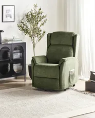 Electric Recliner Chair ELEGY with Footrest Fabric Green_951620