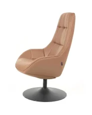 Swivel Armchair MARSTRAND Faux Leather Brown_1153897