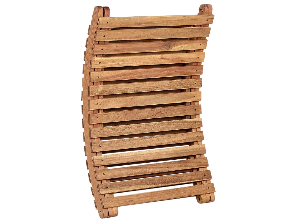 Sun Lounger with Cushion LUINO Acacia Wood Grey_921590