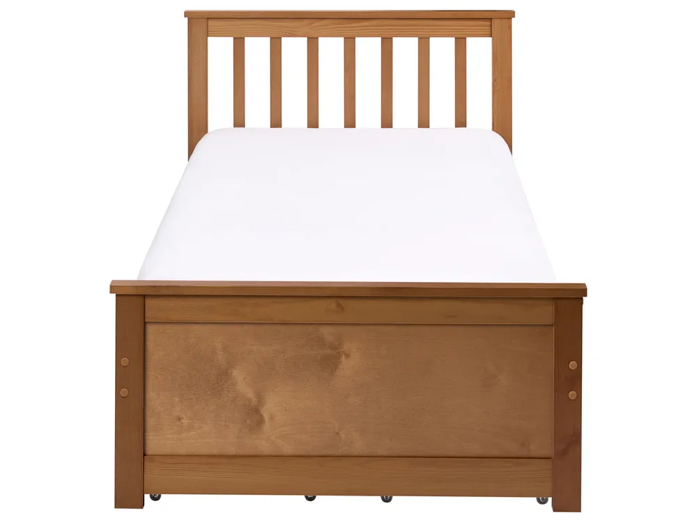 Bed with 4 Drawers OLENDON Pine Wood Brown 90 x 200 cm (EU Single)_1068450