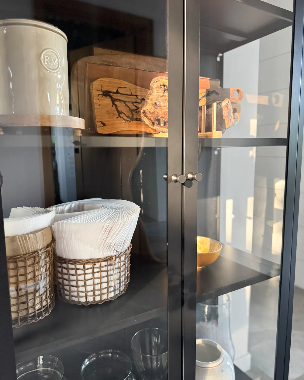 Glass Display Cabinet HARTY 80 cm Metal Black_1006240