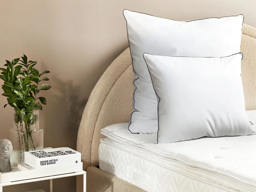Bed Pillow PELISTER High 50 x 60 cm Microfibre White