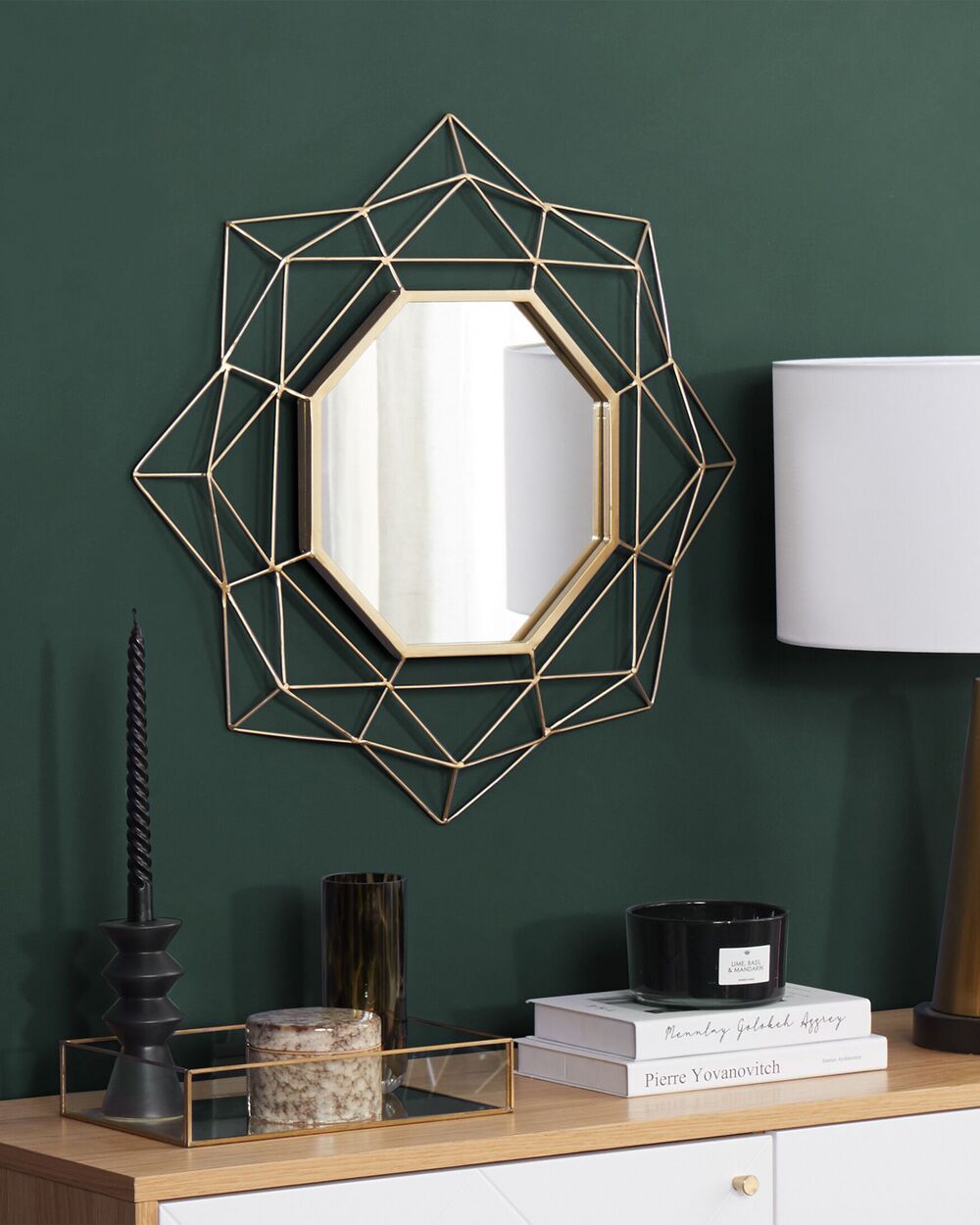 Väggspegel HILLION 60 cm 60 cm Metall Guld