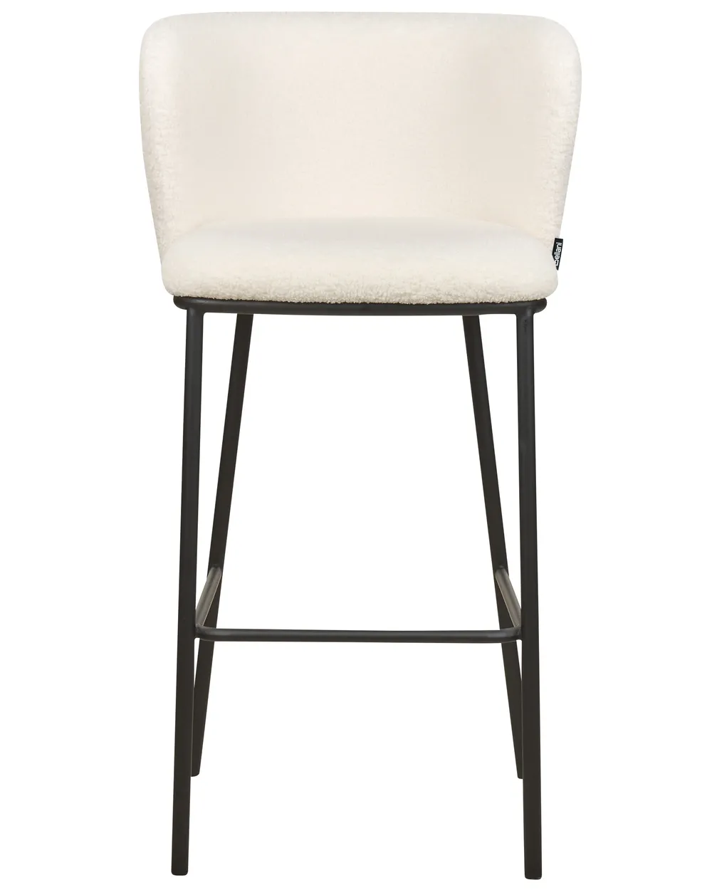 Set of 2 Bar Chairs MINA Boucle White_1059677