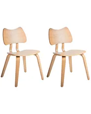 Set of 2 Dining Chairs DIANA Wood Light Brown_975956