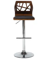 Set of 2 Bar Chairs PETERSBURG Swivel Faux Leather Black/ Silver_953080