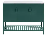 2 Piece Outdoor Kitchen Set with Bar Table MAENZA Green Metal_1045195
