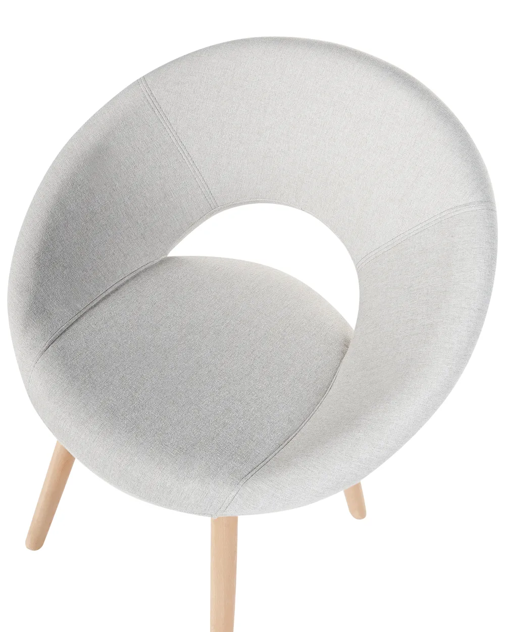 Set of 2 Dining Chairs ROSLYN Fabric Light Grey_1065223