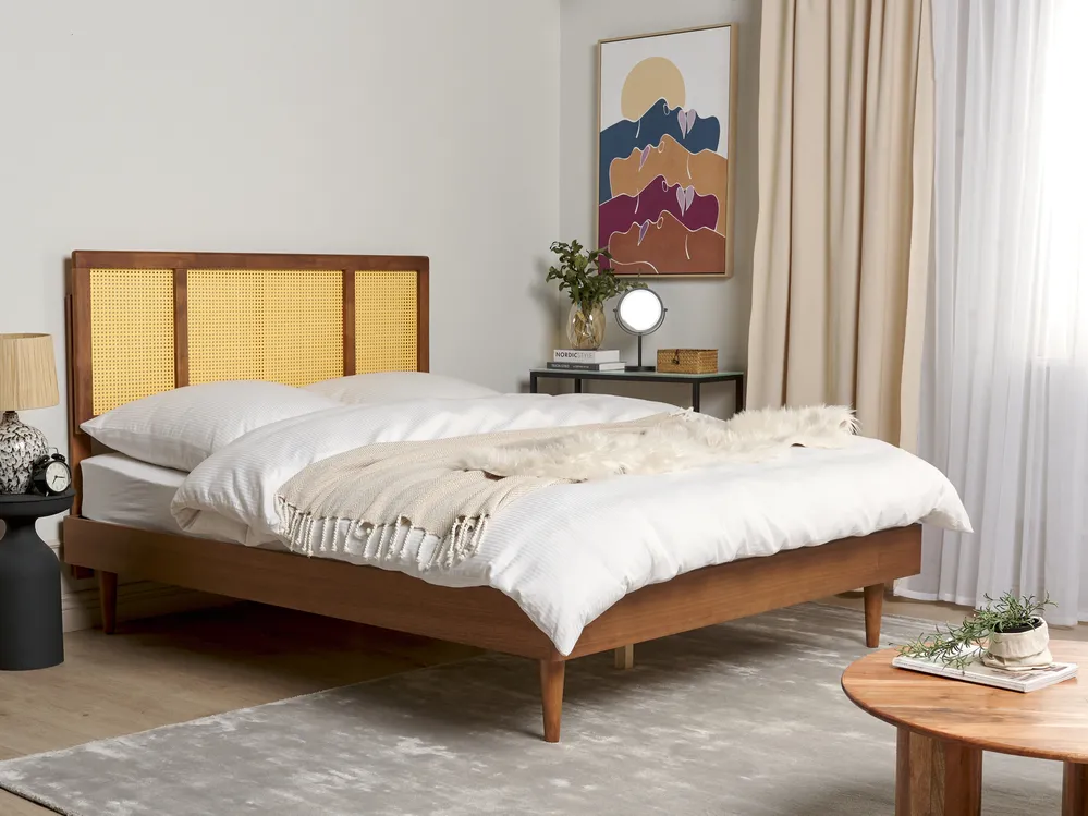 Bed Rattan AURAY 160 x 200 cm (EU King Size) Brown