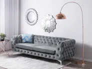 Sofa 3 Seater SOTRA Velvet Grey_727223