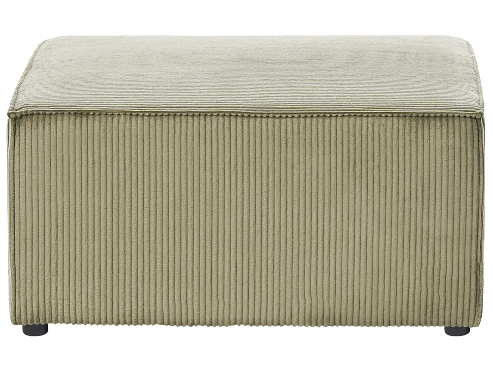 Modular Corner Sofa 4 Seater LEMVIG with Ottoman Corduroy Green Left Hand_875800