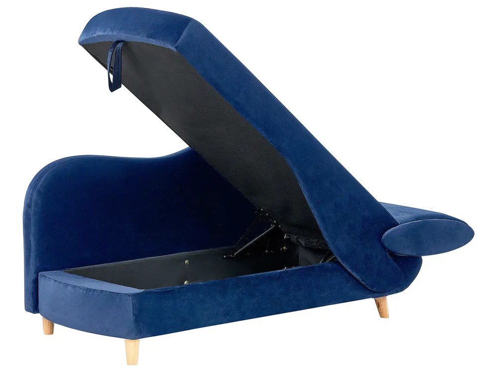 Right-Hand Chaise Longue MERI with Storage Velvet Navy Blue_914277